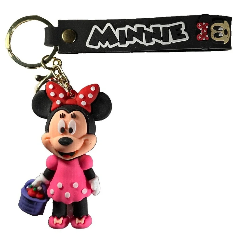 Disney Minnie Mouse 3D Keychain Figure Backpack/bag Clip Keyring Pendant